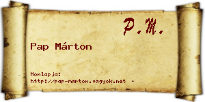 Pap Márton névjegykártya