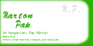 marton pap business card